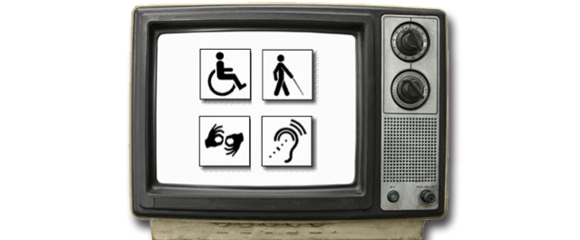 Televisor con íconos de discapacidad.