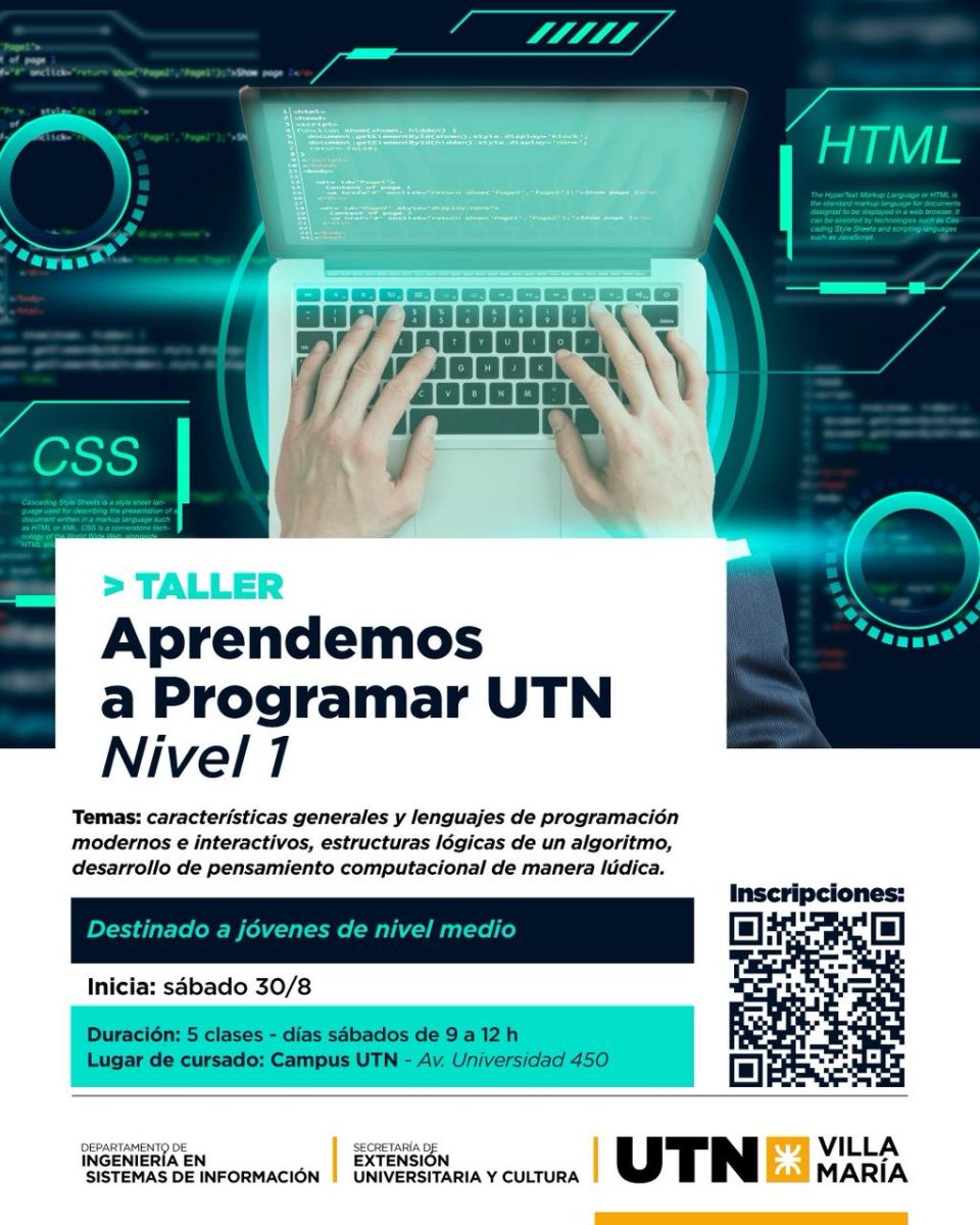 Flyer taller programación utn